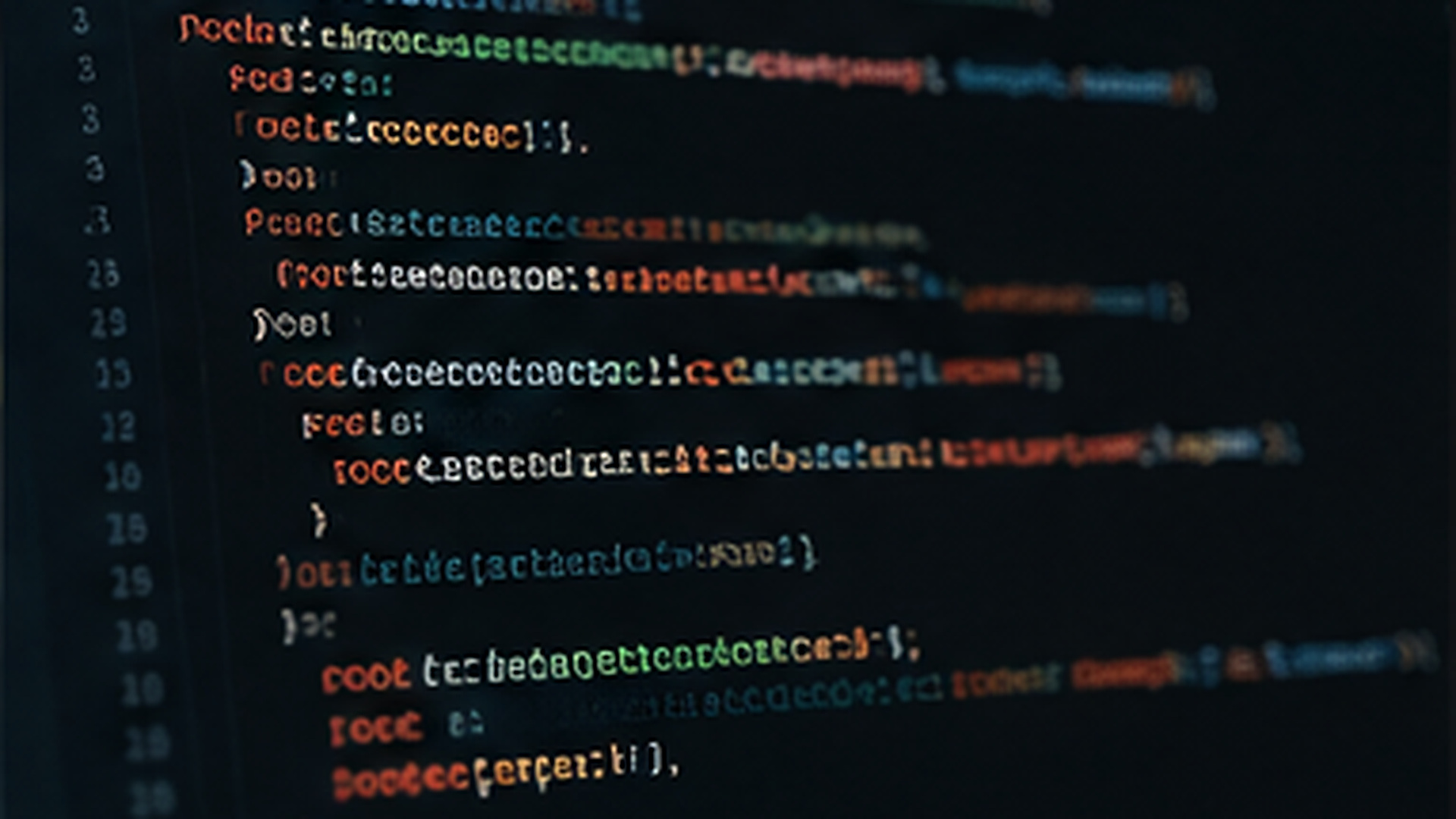Close-up of source code during a technical security review